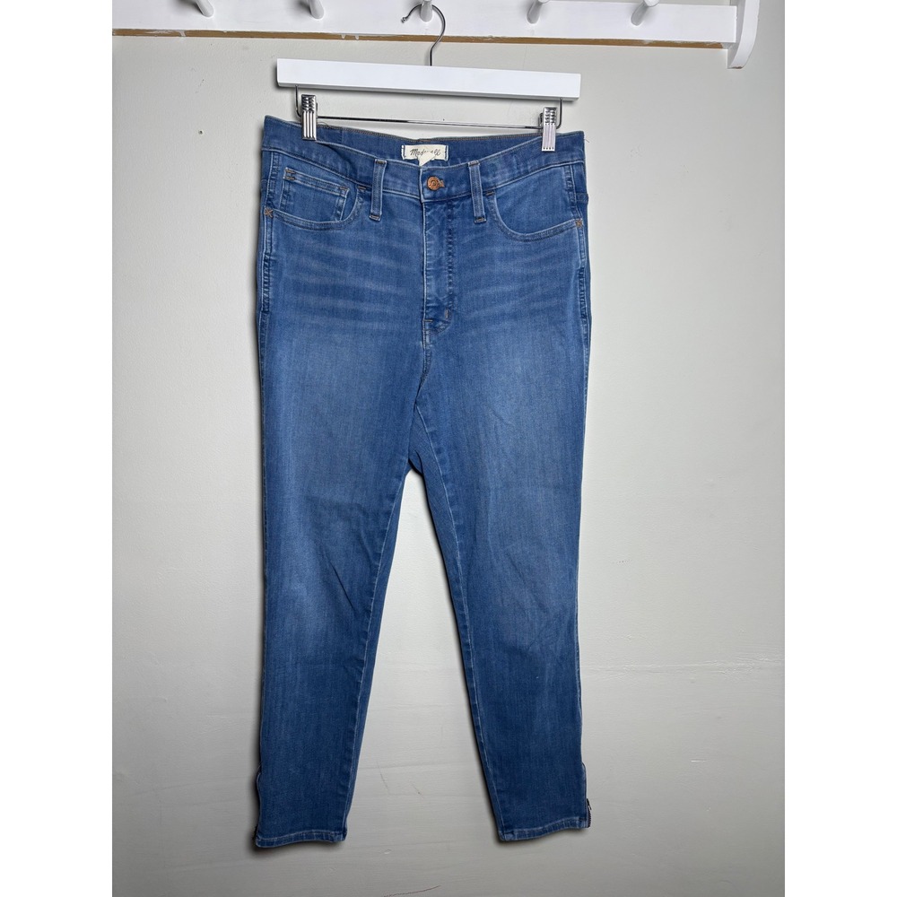 Madewell Roadtripper Jeggings High Rise Skinny Jeans Medium Wash Ankle Zip 30 - Picture 2 of 8